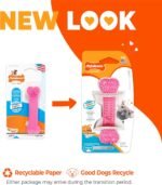 Nylabone Puppy Chew Pink Textured Teething Dog Bone, X-Small - Image 3