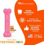 Nylabone Puppy Chew Pink Textured Teething Dog Bone, X-Small - Image 4