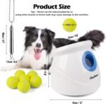 Pet Prime Dog Automatic Ball Launcher for Large Dogs Ball Thrower Machine Outdoor Indoor Use Interactive Dog Toy Adjustable Distance 10-40ft - Included 6 PCS 2.5” Tennis Balls and a Whistle - Image 3