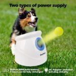 Pet Prime Dog Automatic Ball Launcher for Large Dogs Ball Thrower Machine Outdoor Indoor Use Interactive Dog Toy Adjustable Distance 10-40ft - Included 6 PCS 2.5” Tennis Balls and a Whistle - Image 4