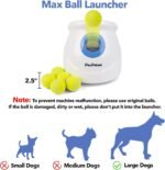 Pet Prime Dog Automatic Ball Launcher for Large Dogs Ball Thrower Machine Outdoor Indoor Use Interactive Dog Toy Adjustable Distance 10-40ft - Included 6 PCS 2.5” Tennis Balls and a Whistle - Image 6