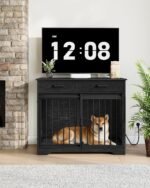 Hzuaneri 38.2 in Dog Crate Furniture with Storage & Power Indoor Dog Kennel - Image 3