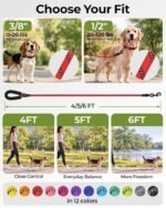Taglory Rope Dog Leash for Medium Large Dogs, 6 FT Padded Handle, Red - Image 6