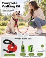 Taglory Rope Dog Leash for Medium Large Dogs, 6 FT Padded Handle, Red - Image 7