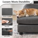 Luxury Dog Sofa Bed Elevated Pet Couch with Durable Waterproof Leather - Image 6