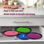 LAVAED 4 Pack Collapsible Dog Bowl Portable Foldable Travel Pets Bowls Cats Water Feeding Food Bowls Silicone Expandable Cup Dish Puppies for Walking Camping Outdoors with Carabiner Clip - Image 5