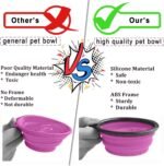 LAVAED 4 Pack Collapsible Dog Bowl Portable Foldable Travel Pets Bowls Cats Water Feeding Food Bowls Silicone Expandable Cup Dish Puppies for Walking Camping Outdoors with Carabiner Clip - Image 6