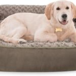 JOEJOY Rectangle Dog Bed for Large Medium Small Dogs – Washable Orthopedic Sofa Bed, Soft Breathable Puppy & Pet Cuddler, Durable Calming Dog Bed with Anti-Slip Bottom, Multiple Sizes, Dark Brown