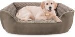 JOEJOY Rectangle Dog Bed for Large Medium Small Dogs - Washable Orthopedic Sofa Bed, Soft Breathable Puppy & Pet Cuddler, Durable Calming Dog Bed with Anti-Slip Bottom, Multiple Sizes, Dark Brown