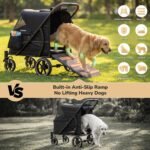 ELEMARA Large Dog Stroller with Walk-in Ramp, up to 110 lbs – Heavy Duty Dog Stroller for Large Dogs & 2 Medium Dogs, All-Terrain Wagon for Senior, Injured & Post-Surgery Pets - Image 3