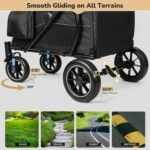 ELEMARA Large Dog Stroller with Walk-in Ramp, up to 110 lbs – Heavy Duty Dog Stroller for Large Dogs & 2 Medium Dogs, All-Terrain Wagon for Senior, Injured & Post-Surgery Pets - Image 5