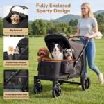 ELEMARA Large Dog Stroller with Walk-in Ramp, up to 110 lbs – Heavy Duty Dog Stroller for Large Dogs & 2 Medium Dogs, All-Terrain Wagon for Senior, Injured & Post-Surgery Pets - Image 6