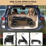 ELEMARA Large Dog Stroller with Walk-in Ramp, up to 110 lbs – Heavy Duty Dog Stroller for Large Dogs & 2 Medium Dogs, All-Terrain Wagon for Senior, Injured & Post-Surgery Pets - Image 7