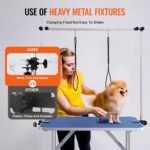 VEVOR 36 x 24 Inch Pet Grooming Table, Foldable, 2 Height Adjustable Arms, No-Sit Haunch Holder with Grooming Loop, 330LBS Static Weight Capacity, for Small & Medium Dogs - Image 3