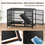 VERIFURTY 48" Heavy Duty Dog Crate for Large Dogs, XXL Metal Kennel - Image 3