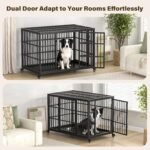 VERIFURTY 48" Heavy Duty Dog Crate for Large Dogs, XXL Metal Kennel - Image 4