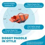 Outward Hound Granby Splash Dog Life Jacket, Life Vest, Orange, X-Small - Image 4