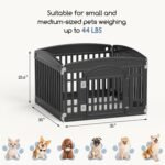 DUMOS Plastic Dog Playpen, 24 Inch 4 Panels Small Pet Fence Play Pen - Image 4