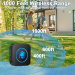 Dog Door Bell for Potty Training, Easy-Touch Wireless Dog Doorbell for Dogs to Go Outside, IP65 Waterproof, 1000ft Range, 55 Melodies & 5 Volume Levels, 1 Buttons - Image 7