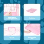 Carlson Pink Secure and Compact Single Door Metal Dog Crate, Small - Image 3