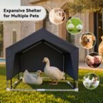 Outdoor Dog House Tent, Stainless Steel Frame Dog Shade Shelter, Medium Dog - Image 3