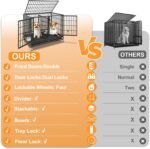 Homey Pet 43" Heavy Duty Double Dog Crates for Large Dogs or Two Small Dogs - Image 4
