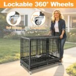 Homey Pet 43" Heavy Duty Double Dog Crates for Large Dogs or Two Small Dogs - Image 5