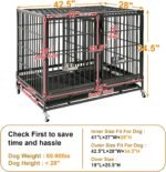 Homey Pet 43" Heavy Duty Double Dog Crates for Large Dogs or Two Small Dogs - Image 7