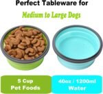 Large Collapsible 40 OZ Travel Dog Bowls, 2 Pack with Lids, Foldable Silicone Food & Water Bowl for Large Dogs, Lightweight & Leak Proof, Perfect for Outdoor Travel, Camping & Hiking - Image 3