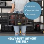 CleverMade Collapsible Utility Crate For Storage, 45L 1 Pack, Obsidian - Image 3