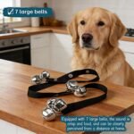 Dog Doorbell for Potty Training, Adjustable Length with 7 Extra Loud Bells, Black Nylon Strap with Metal Bells, 31-33 Inches - Image 5