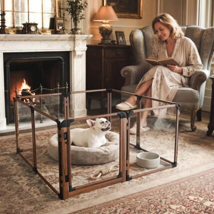 FXW AuraSpace Pro Clear Acrylic Indoor Dog Playpen, 24" H, 8 Panels