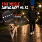 22.6 FT Retractable Dog Leash for Dogs 5-110 lbs–Reflective Leash with Reinforced Tape & Strong Cord–Quick Lock Button–360° Swivel System–Stainless Steel Spring–Comfortable Anti-Slip Handle BK - Image 6