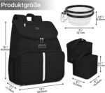 BAGLHER丨Dog Travel Bag, Airline Approved Pet Supplies Backpack, Dog Travel Backpack Accessories Set with 2 Silicone Collapsible Bowls and 2 Food Baskets. Black - Image 3