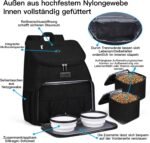 BAGLHER丨Dog Travel Bag, Airline Approved Pet Supplies Backpack, Dog Travel Backpack Accessories Set with 2 Silicone Collapsible Bowls and 2 Food Baskets. Black - Image 4