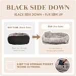 WROS Human Dog Bed for Adult, 71"x45"x12" Giant Calming Nest Bed, RustWhite - Image 3