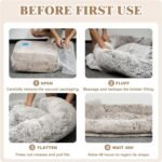 WROS Human Dog Bed for Adult, 71"x45"x12" Giant Calming Nest Bed, RustWhite - Image 6