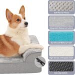 Rainmr Memory Foam Orthopedic Dog Bed, Washable Dog Couch with Removable Waterproof Cover and Nonskid Bottom for Pet Sofa, 35x23 Inches, Light Grey - Image 3