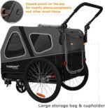 DOGGYHUT® S-Line XL Pet Bike Trailer & Stroller for Large Dogs Up to 100 lbs, Folding Dog Cart with Shock-Absorbing Suspension Wheels, Low Center of Gravity, Parking Brakes - Image 4