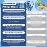 Pet Eye Wipes for Dogs & Cats, Hypoallergenic & Gentle (Blueberry) - Image 5