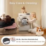 EHEYCIGA Calming Donut Dog Bed, Grey, 23.0" L x 23.0" W x 7" H - Image 5
