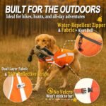 Reflective Dog Hunting Vest – Blaze Orange Safety Vest with Removable Bell, Waterproof and Lightweight (M) - Image 4