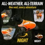 Reflective Dog Hunting Vest – Blaze Orange Safety Vest with Removable Bell, Waterproof and Lightweight (M) - Image 5