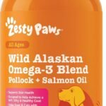 Zesty Paws Salmon Oil for Dogs & Cats – Omega 3 for Dogs, 16 oz
