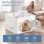 DUMOS Dog Playpen, Plastic Indoor Pet Fence for Small Dogs 4 Panels 24 Inch - Image 3