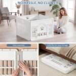 DUMOS Dog Playpen, Plastic Indoor Pet Fence for Small Dogs 4 Panels 24 Inch - Image 4