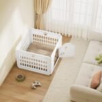 DUMOS Dog Playpen, Plastic Indoor Pet Fence for Small Dogs 4 Panels 24 Inch - Image 6