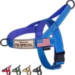 Annchwool No Pull Dog Harness with Soft Padded Handle & Front Clip(Blue,L)