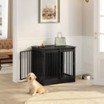 Hzuaneri 27.2 in S Dog Crate Furniture Indoor Dog Kennel with Barn Door - Image 8