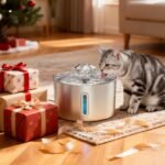 Cat Water Fountain Stainless Steel - 74oz/2.2L Automatic Large Pet Watering Bowl Dispenser for Indoor Dogs - Drinking Fountains with 3 Filter, Gifts for Cats and Kitty - Dog Waterer Bowls No Spill - Image 5